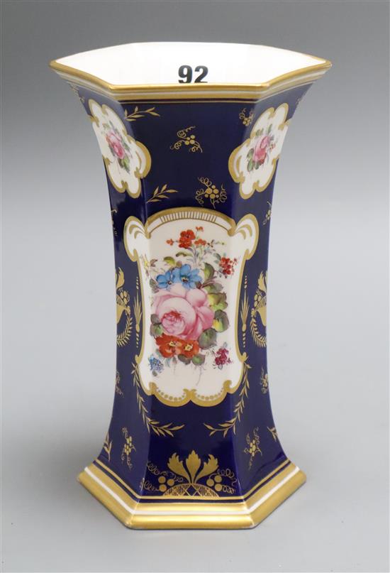 A Royal Crown Derby flower-painted vase height 20.5cm